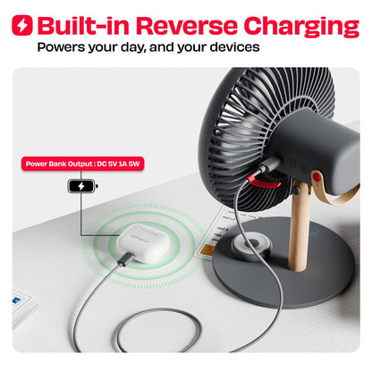 All-day Wireless Rechargeable Table Fan with Mood Light and Magnetic Remote | LĪT [v3]