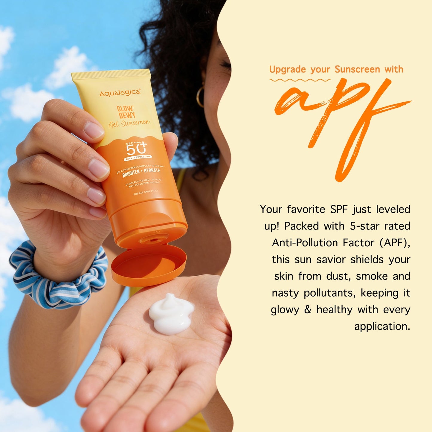Glow+ Dewy Gel Sunscreen In-Vivo Tested SPF 50+ PA++++ with Papaya & Vitamin C - 80g
