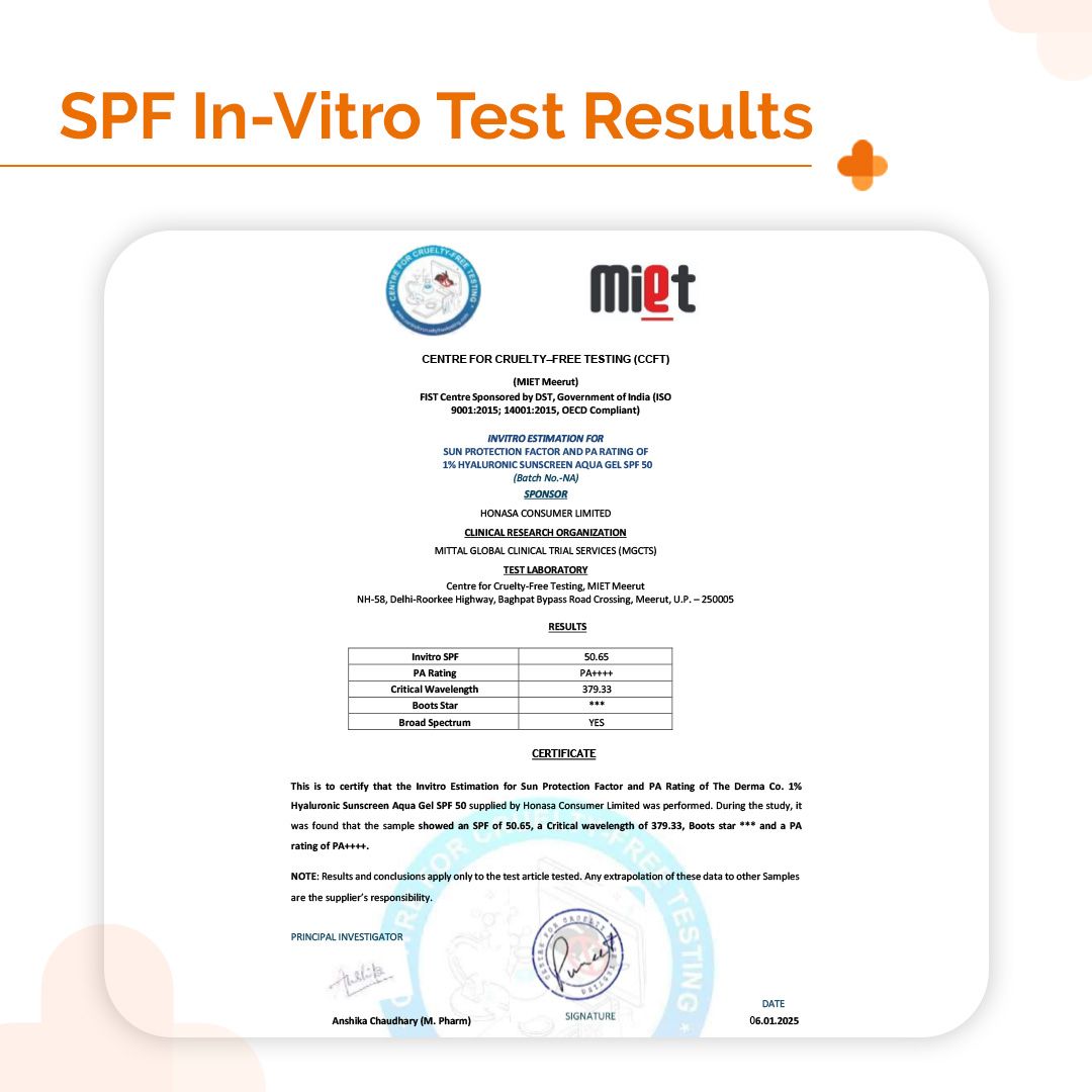 0.01 Hyaluronic Sunscreen Aqua Gel | The Derma Co. at Broadway