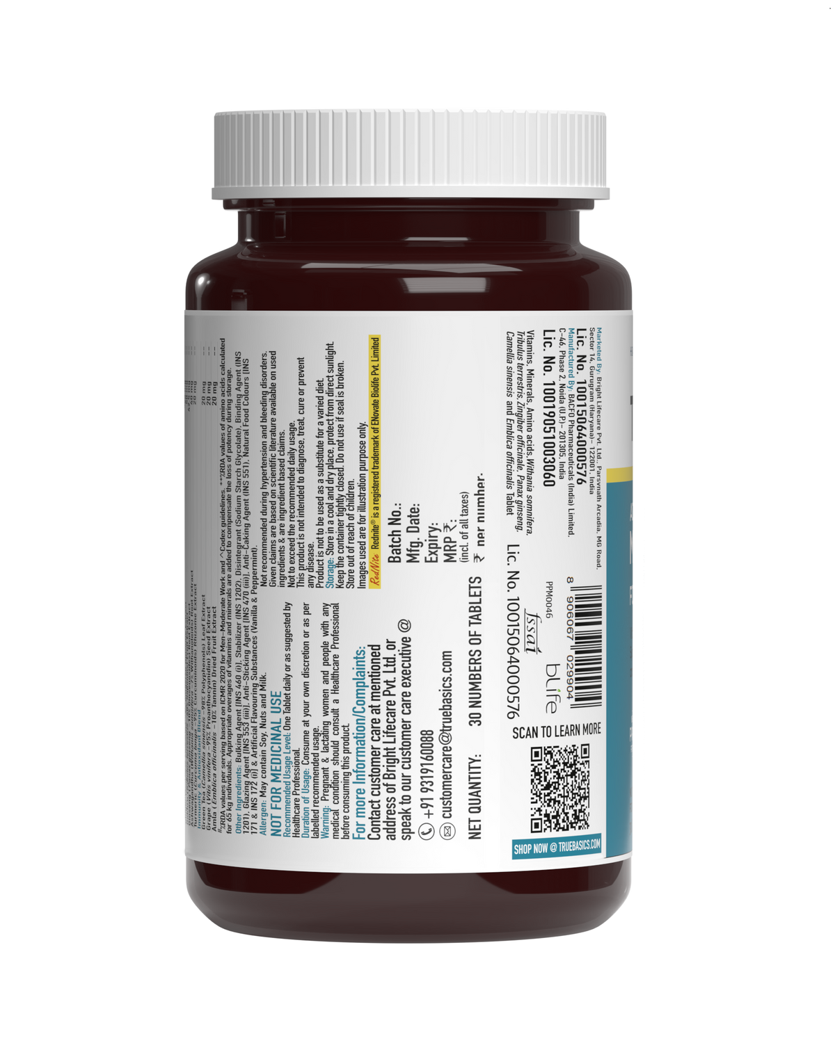 Advanced Multivitamin For Sports & Fitness, 30 Tablets | With Amino Acid, Energy, Antioxidant & Immunity Blends, 24 Vitamins & Minerals | For Immunity & Energy