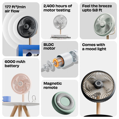 NUUK LIT v2  Table Top Fan with Mood Light