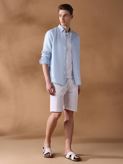 Blue Regular Fit Solid Casual Shirt for Men (LILA)