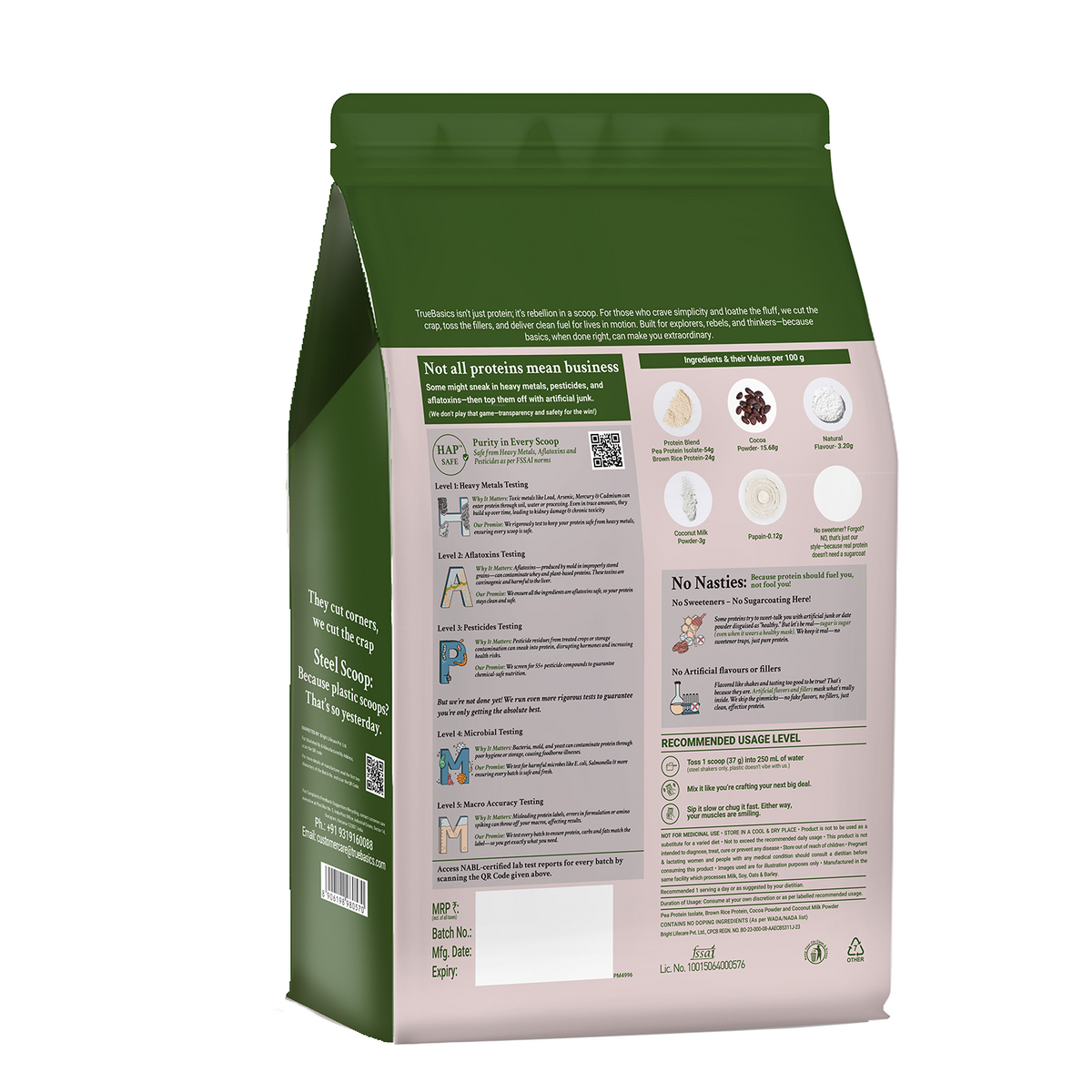 Clean Plant Protein Powder, Chocolate, 1kg | Brown Rice + Pea Protein | 24g Protein per Scoop | Trustified Gold Certified