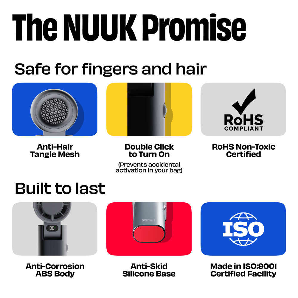 Nuuk BFF Rechargeable Personal Fan with IceTouch - Black Pink Grey | NUUK at Broadway
