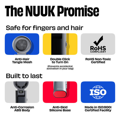 Nuuk BFF Rechargeable Personal Fan with IceTouch - Black Pink Grey | NUUK at Broadway