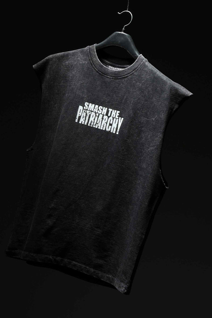 Black Washed Smash The Patriarchy Vest