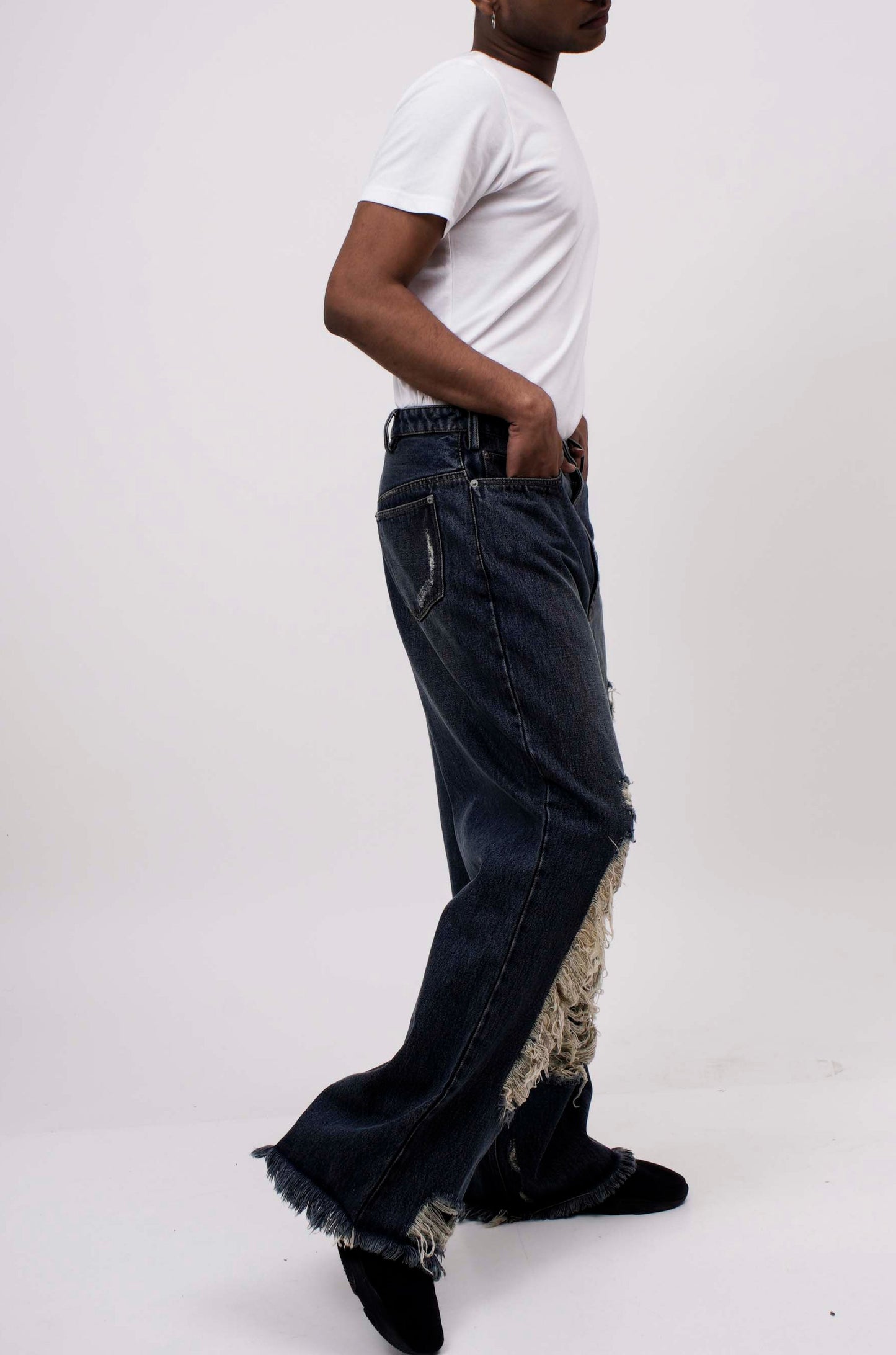 Indigo Distressed Jeans | Huemn at Broadway