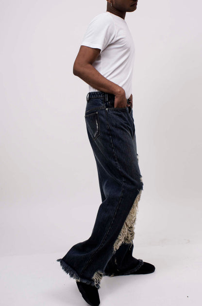 Indigo Distressed Jeans | Huemn at Broadway