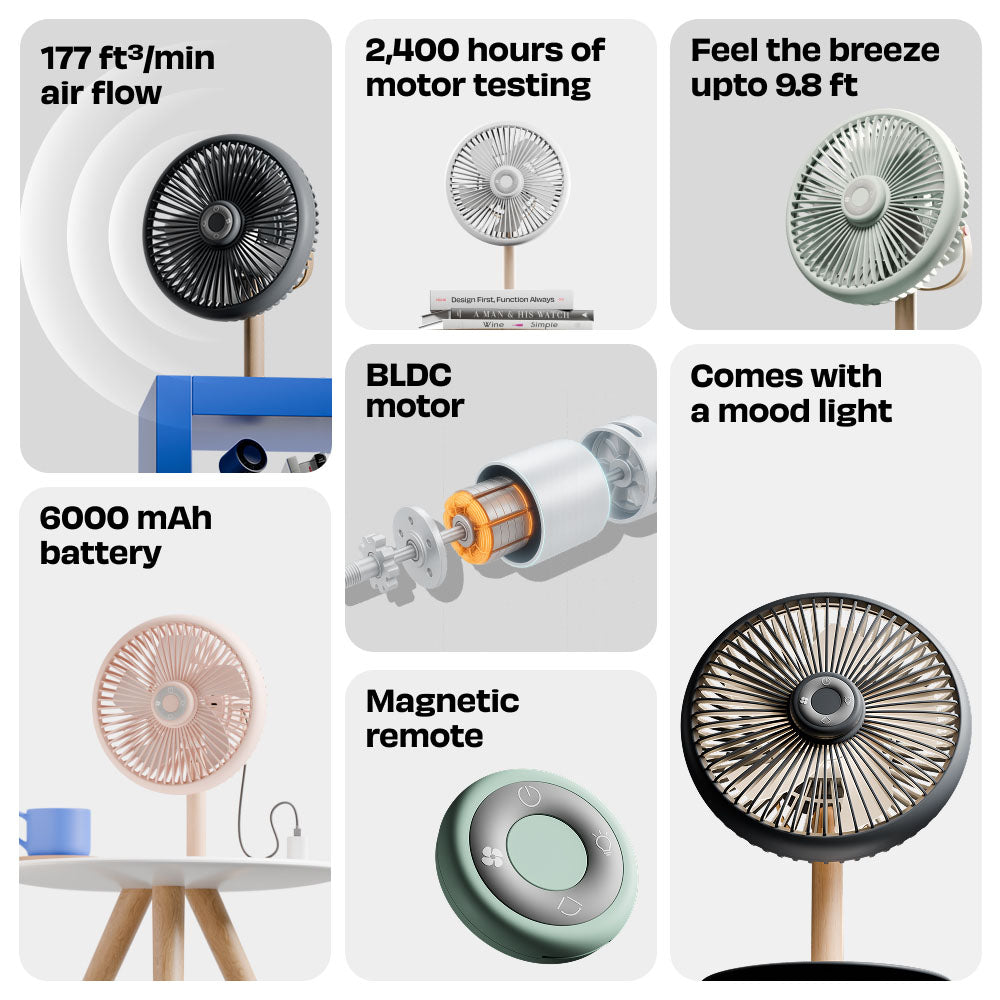 NUUK LIT v2  Table Top Fan with Mood Light