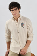 Bambaiya Beige Perroquet Embroidery Shirt | Hamptons at Broadway