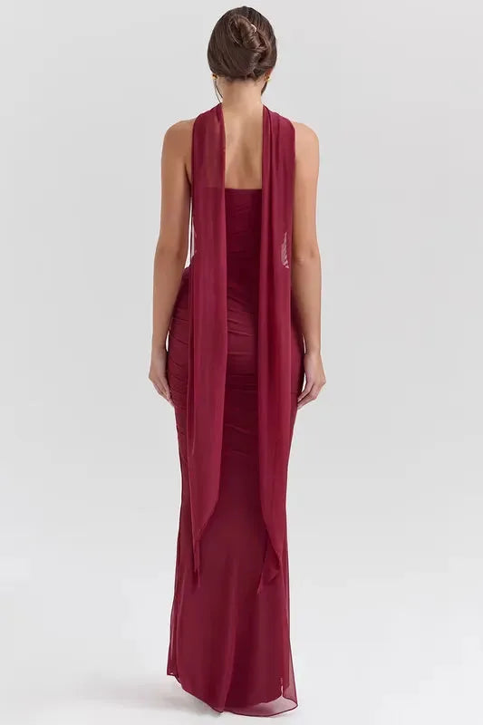 Draped Mesh Corset With Skirt Set | ANNY at Broadway