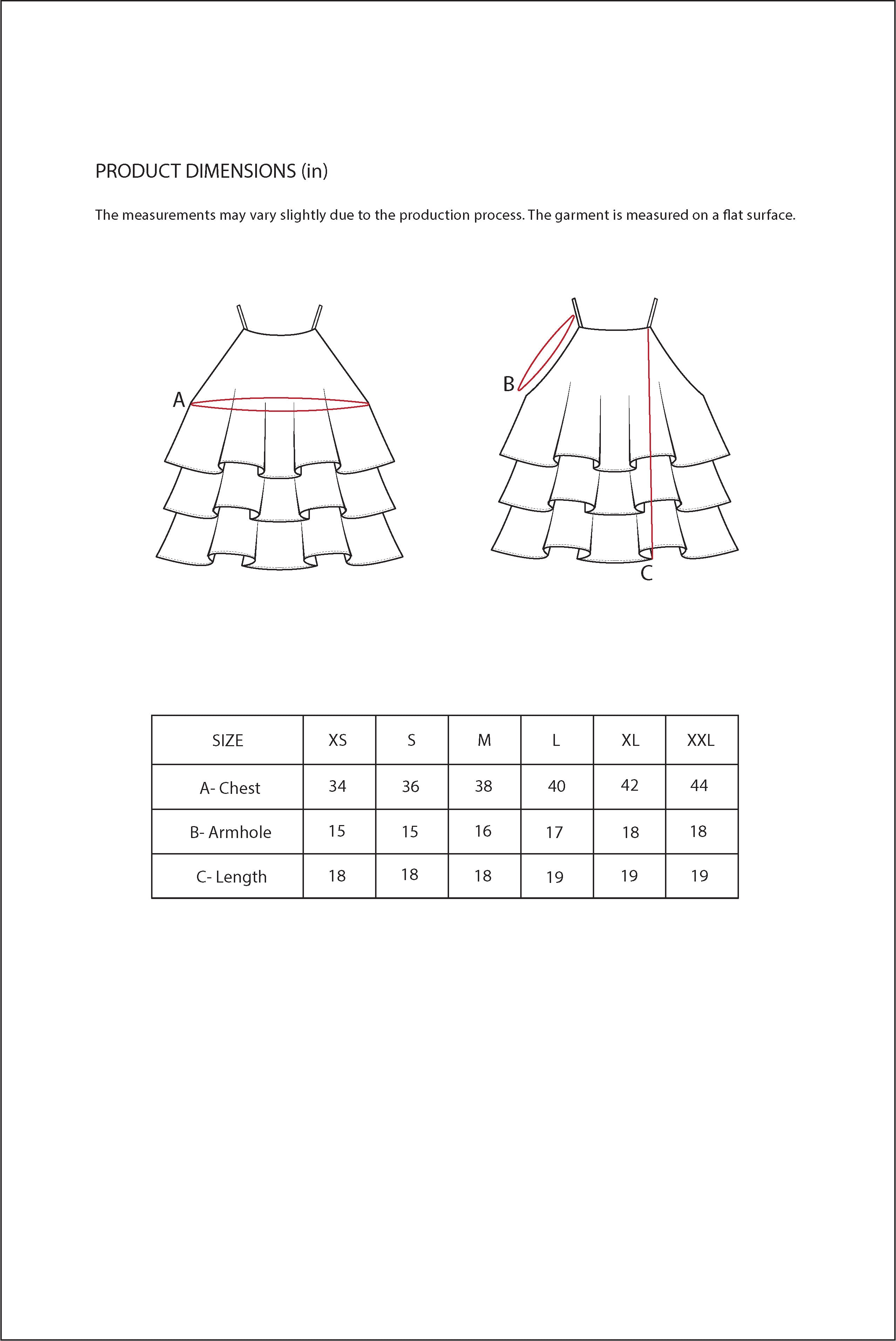 Size Chart for Contemponari-Bittersweet Top-Purple