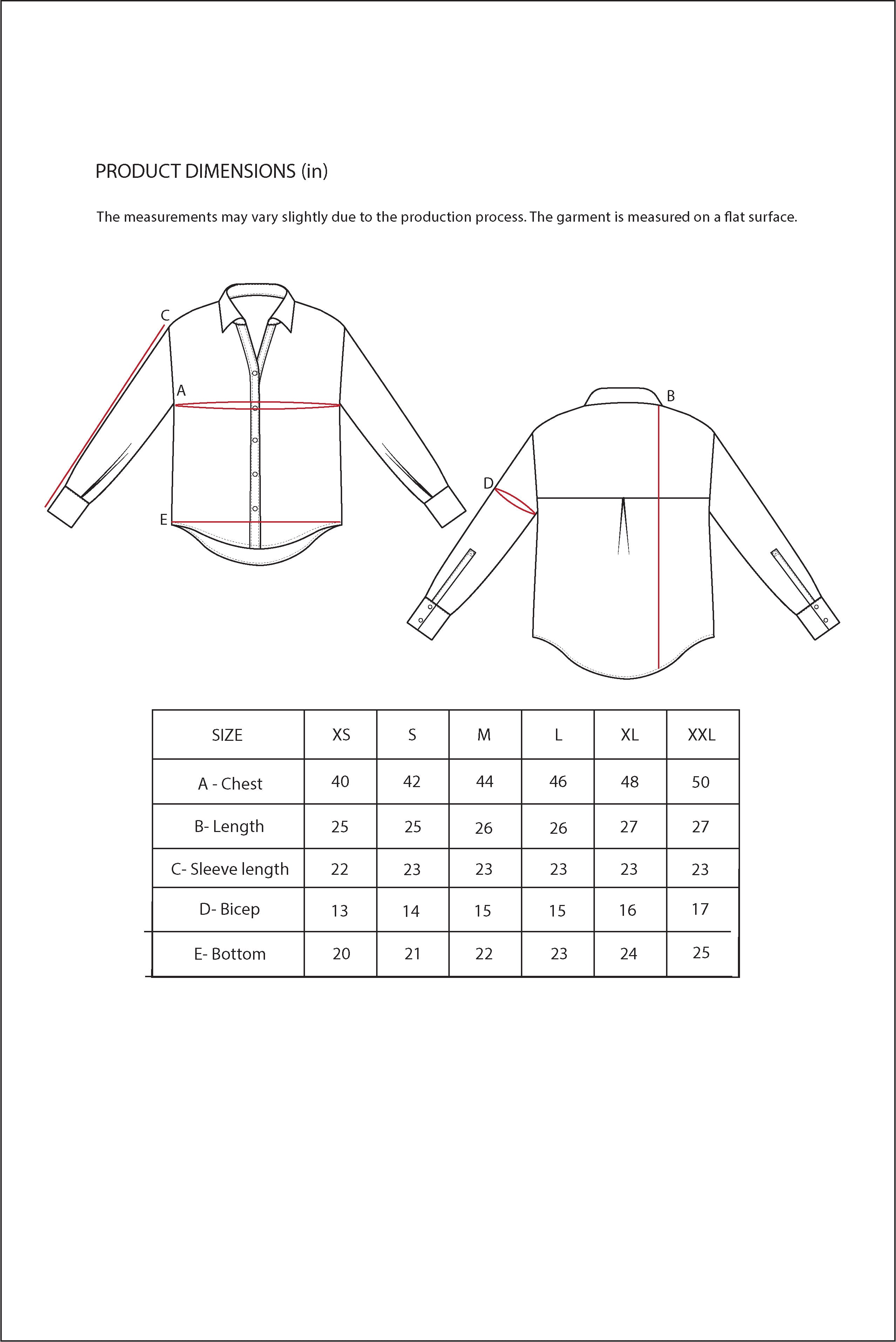 Size Chart for Contemponari-Sunbeam Whim Shirt-Cream