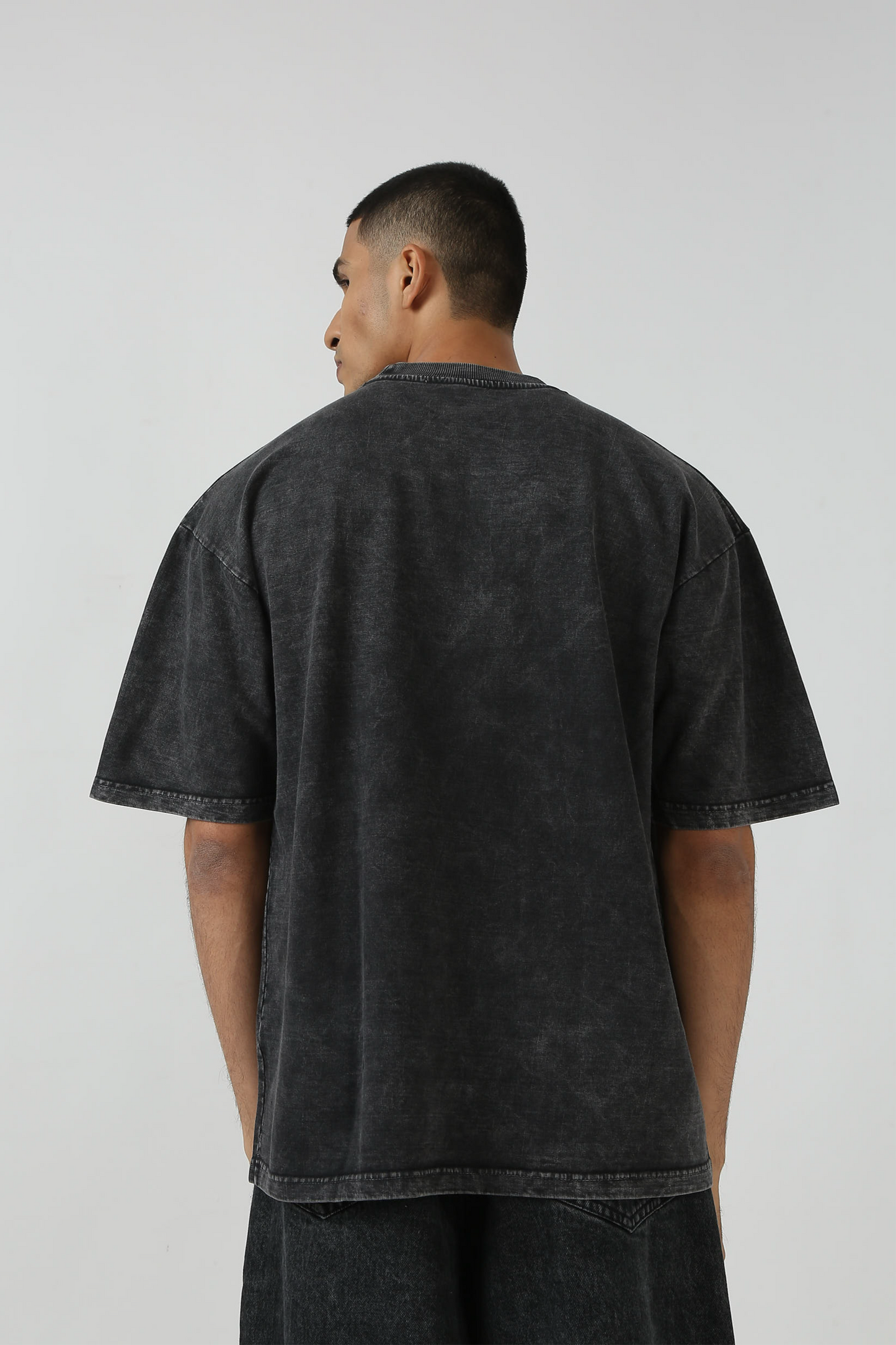 Black Washed T-Shirt – Comfortable 100% Cotton Terry
