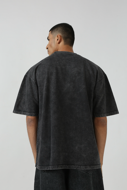 Black Washed T-Shirt – Comfortable 100% Cotton Terry