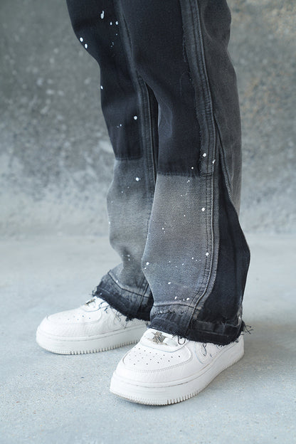 CONTRAST CODE CHARCOAL DUAL CUT VALKYRE JEANS