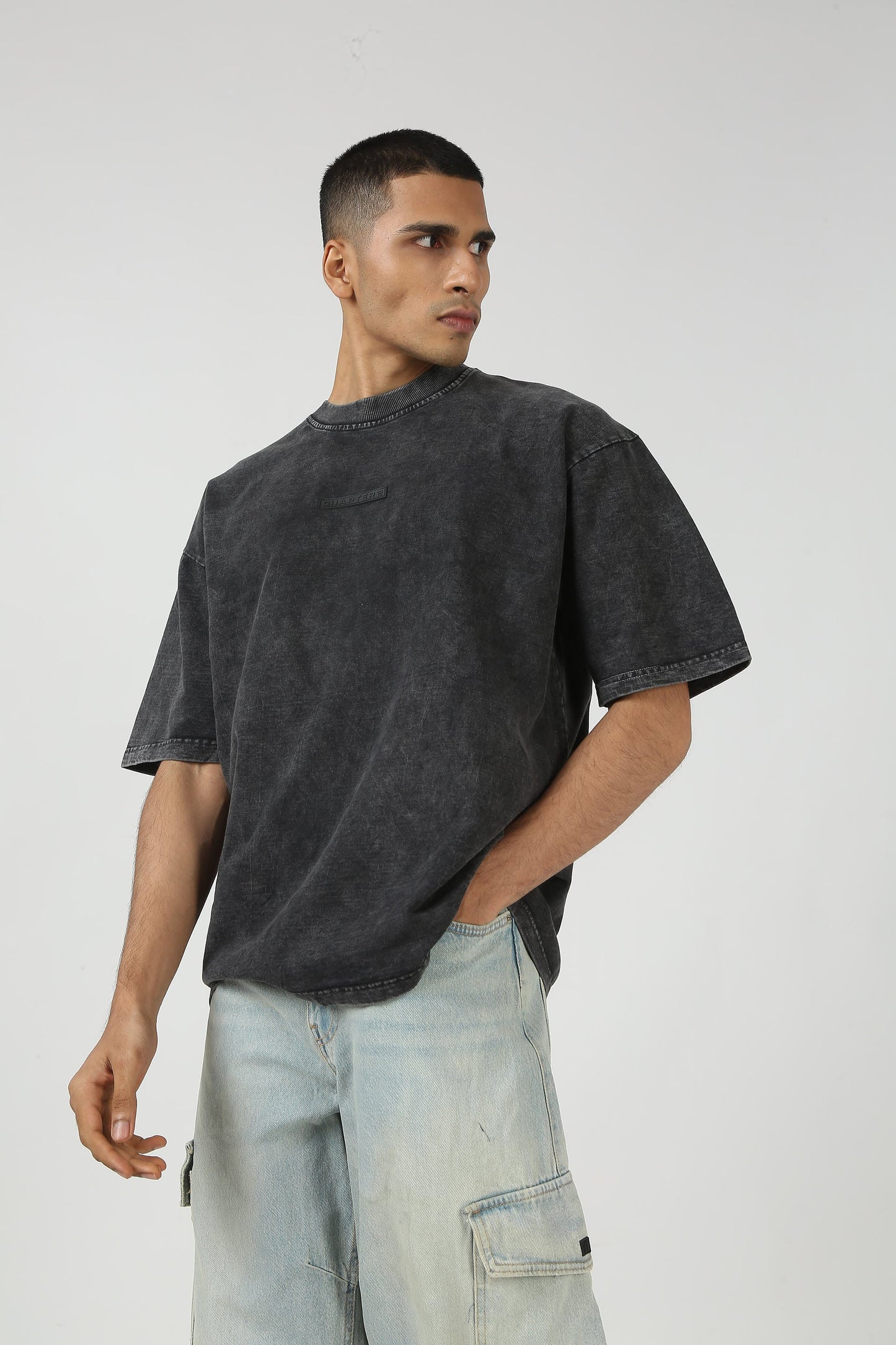 Black Washed T-Shirt – Comfortable 100% Cotton Terry