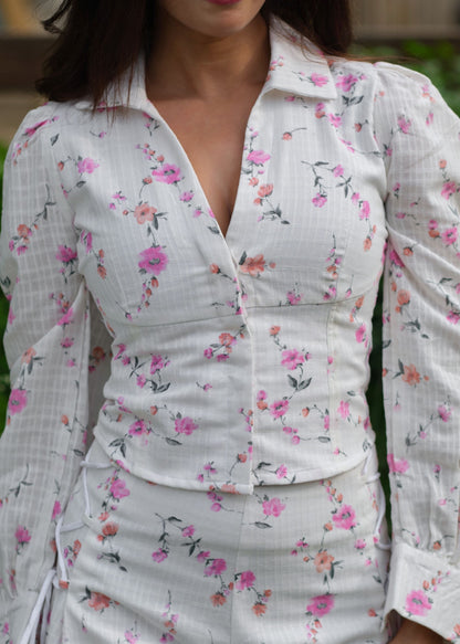 Velour structured shirt