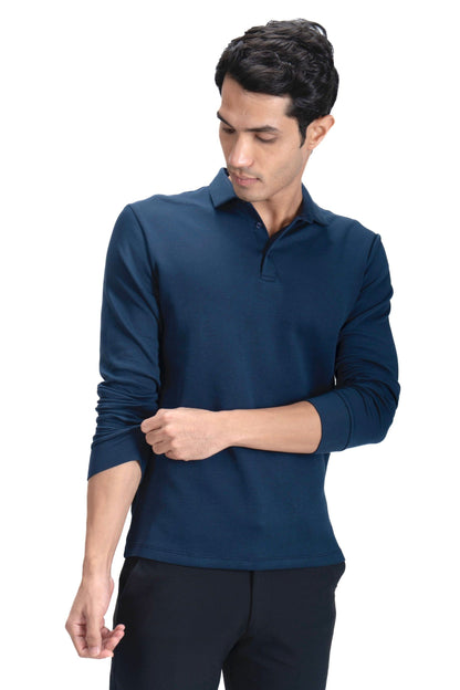 Legacy Polo Sweater - Ocean Navy