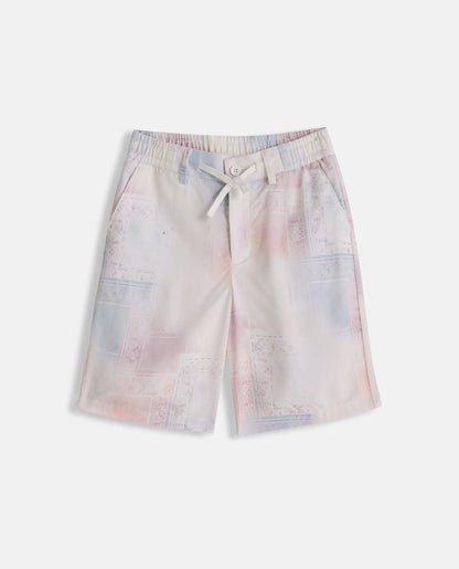 Rare Ones Kids Adrin-B Off White Viscose Rayon Button Closure Regular Fit Shorts