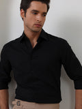 Black Regular Fit Solid Formal Cotton Non-Iron Shirt for Men (NOLIS)