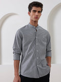 Grey Regular Fit Striped Casual Cotton Shirt for Men (CURO)