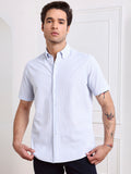 Blue Regular Fit Striped Casual Cotton Blend Shirt for Men (LIANA)