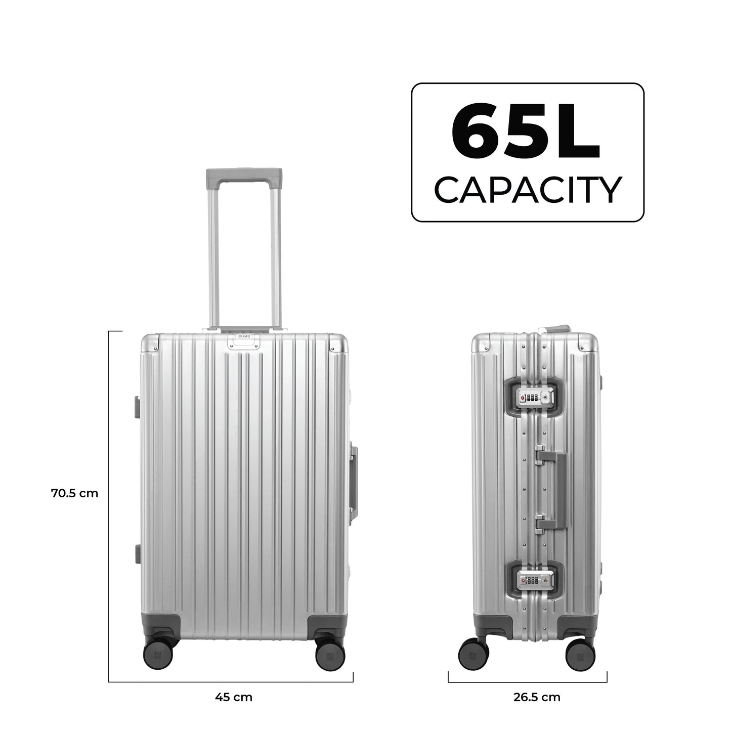 Aluminium Black Check-In Medium