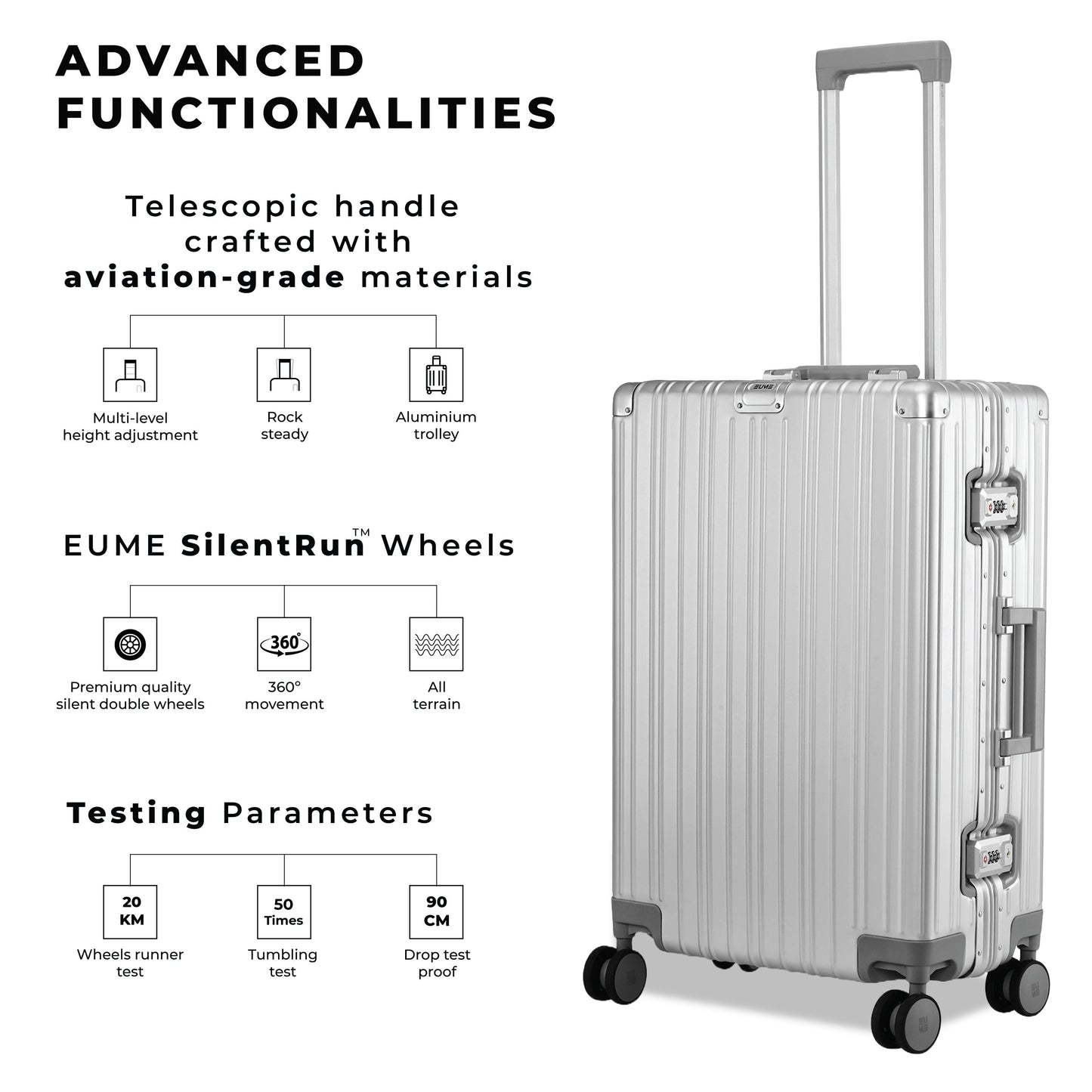 Aluminium Black Check-In Medium