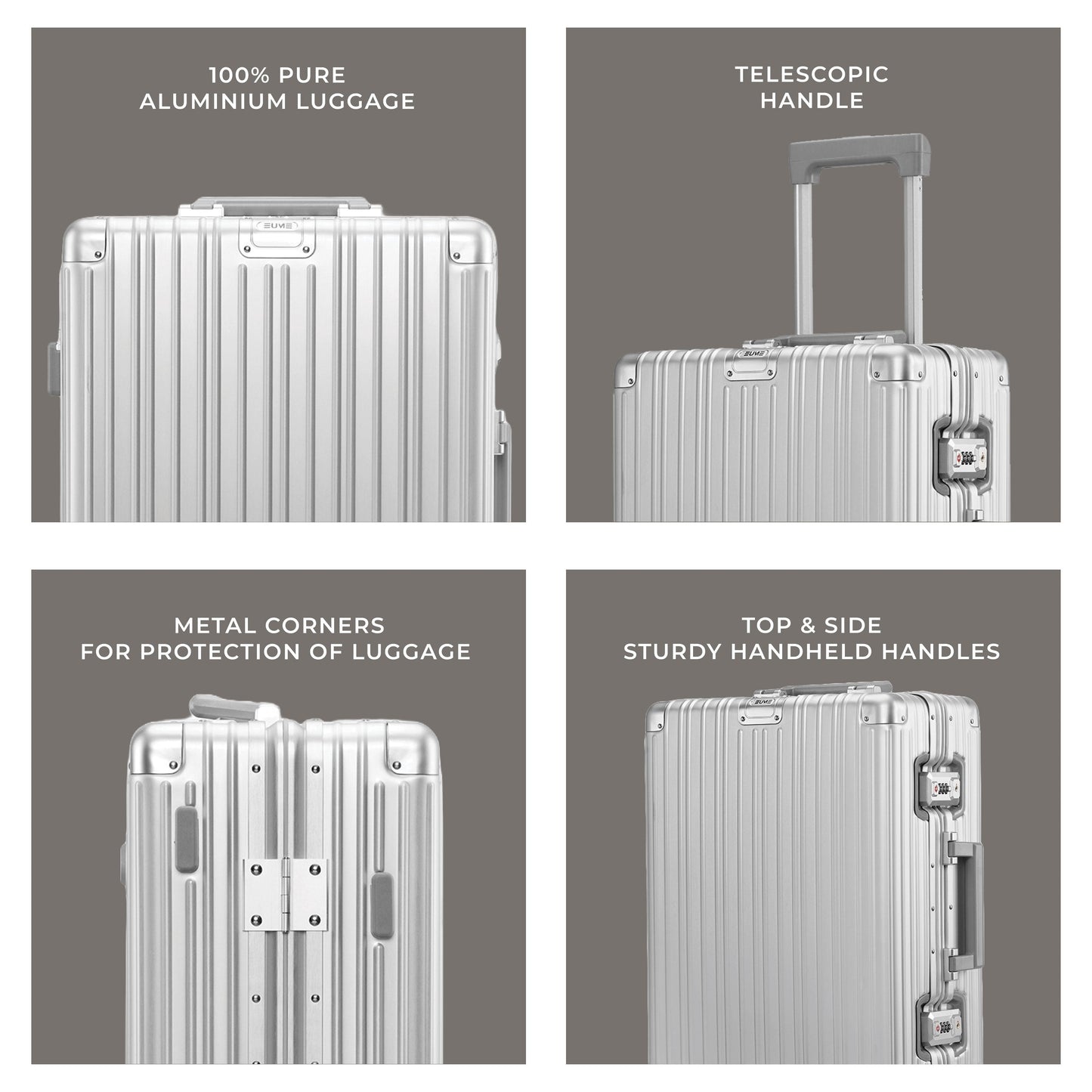 Aluminium Black Check-In Medium