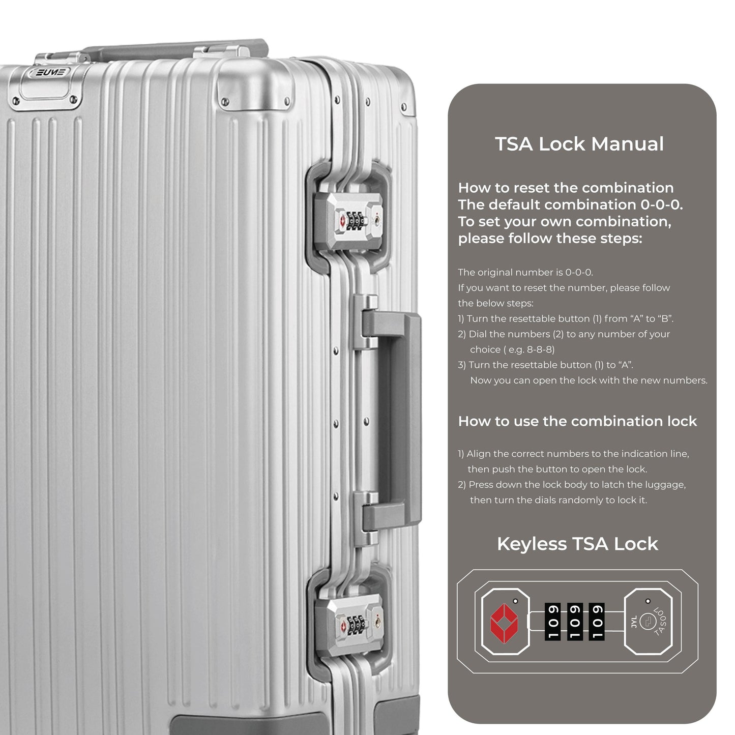 Aluminium Black Check-In Medium