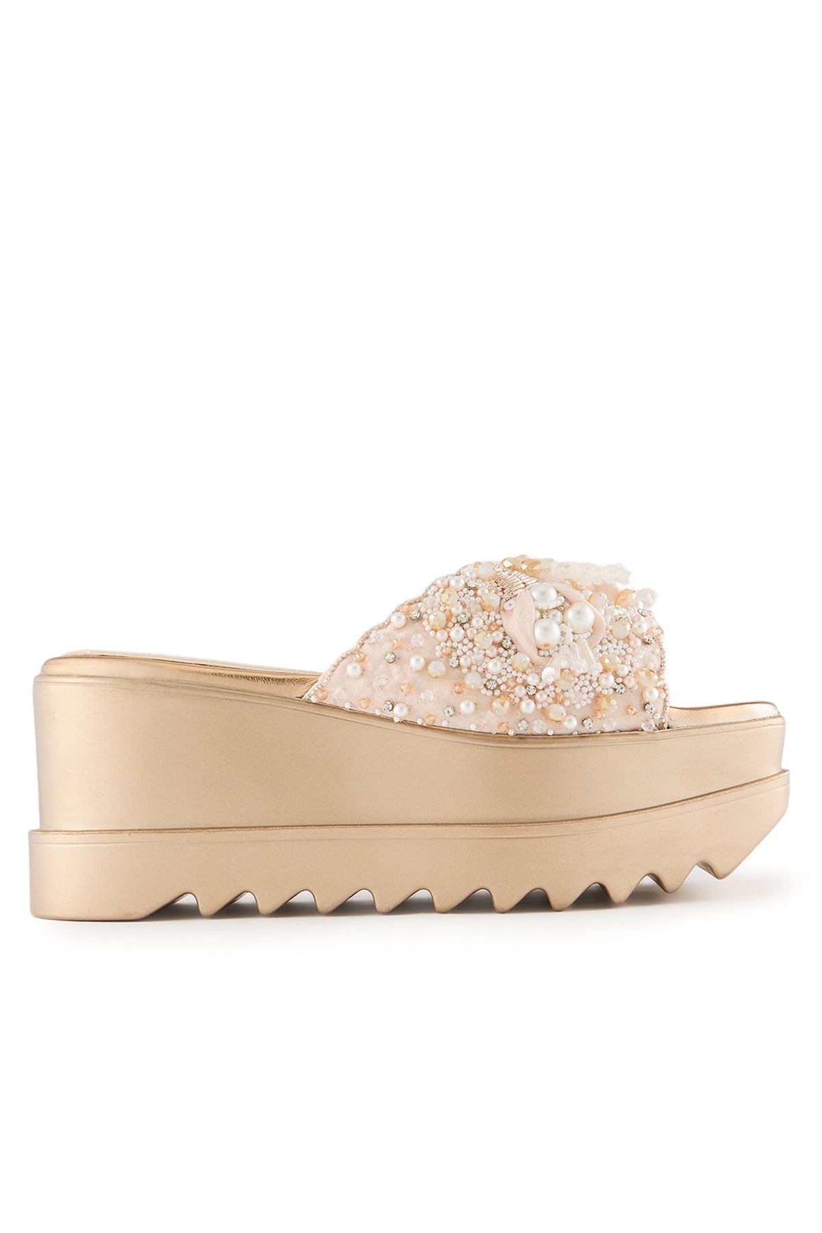 Fleur de Pearl Wedge Sandals