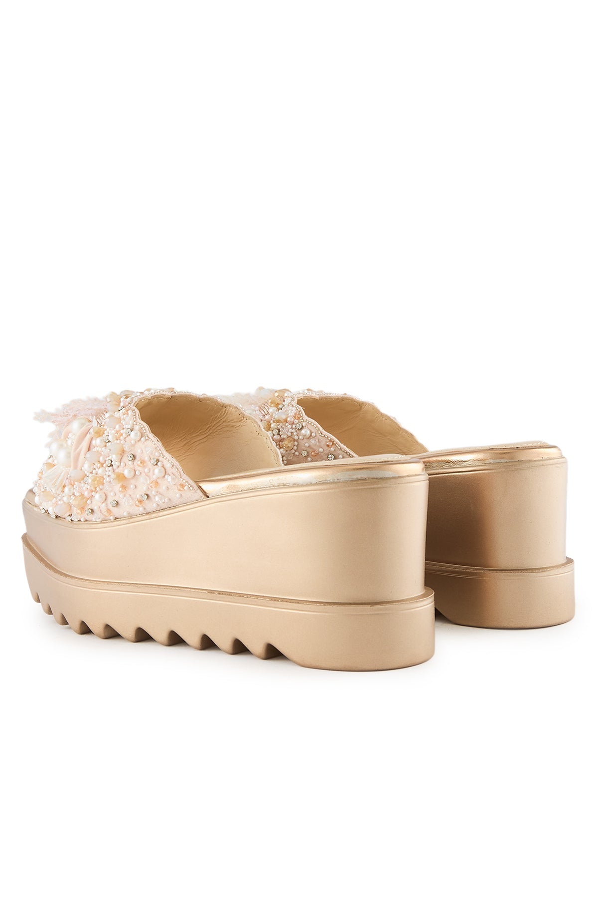 Fleur de Pearl Wedge Sandals