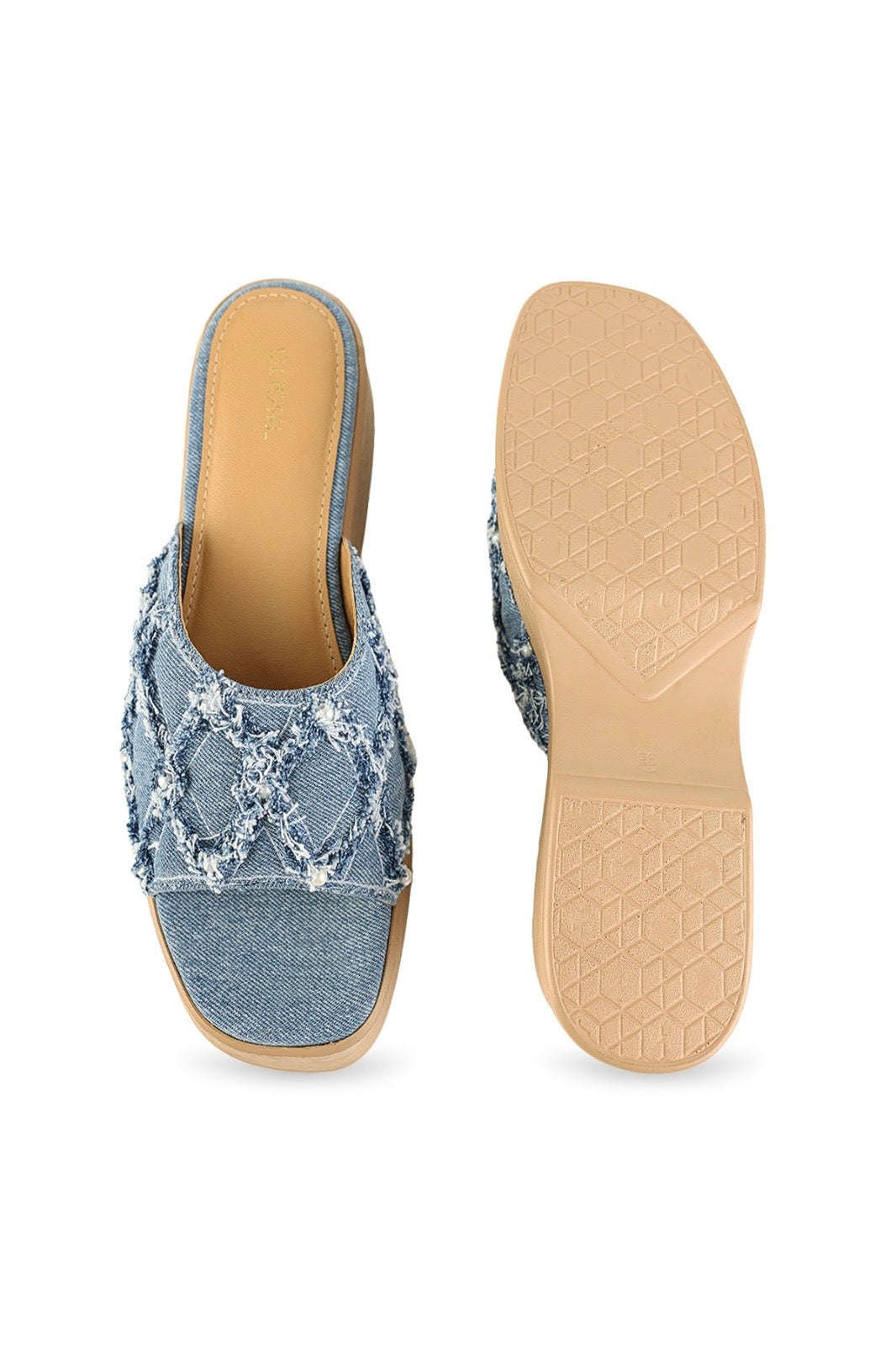 Blue Dahlia Wedge Sandals