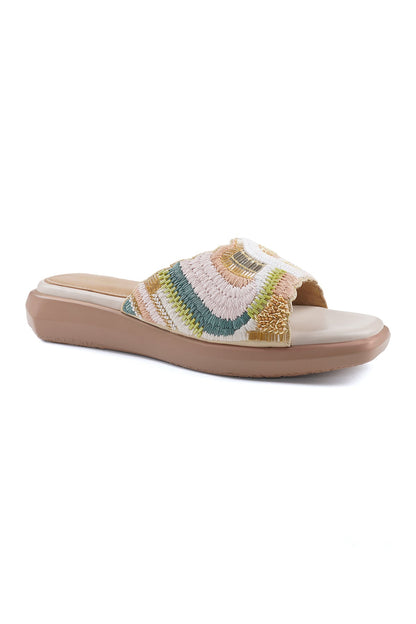 Coral Pop Flat Sandals