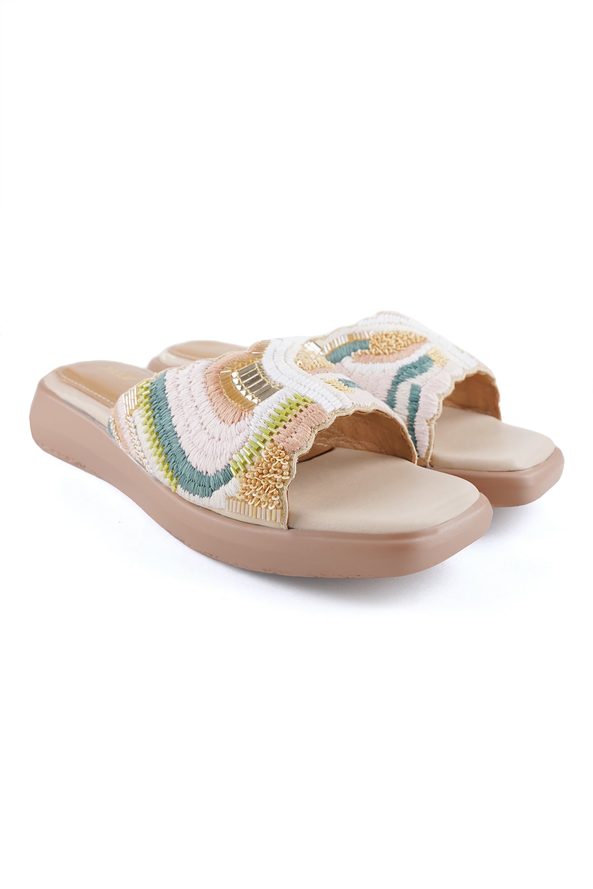 Coral Pop Flat Sandals