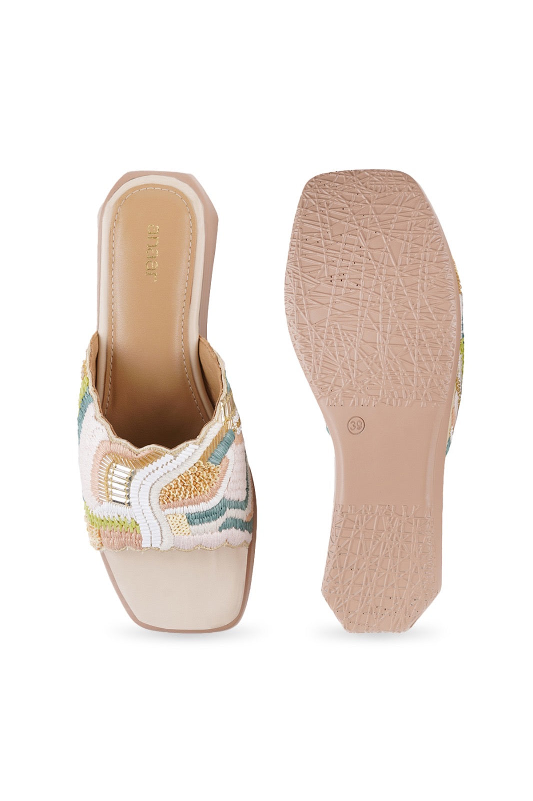 Coral Pop Flat Sandals