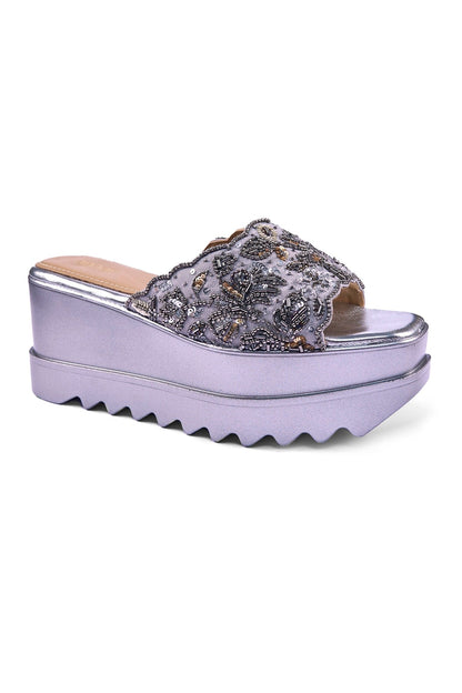 Bejewelled Barfi Wedge Sandals