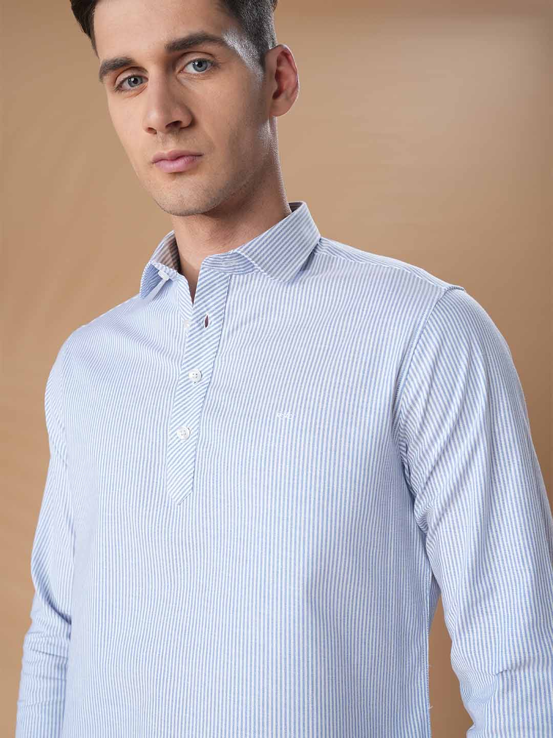 Blue Regular Fit Casual Cotton kurta for men (ANCEL)