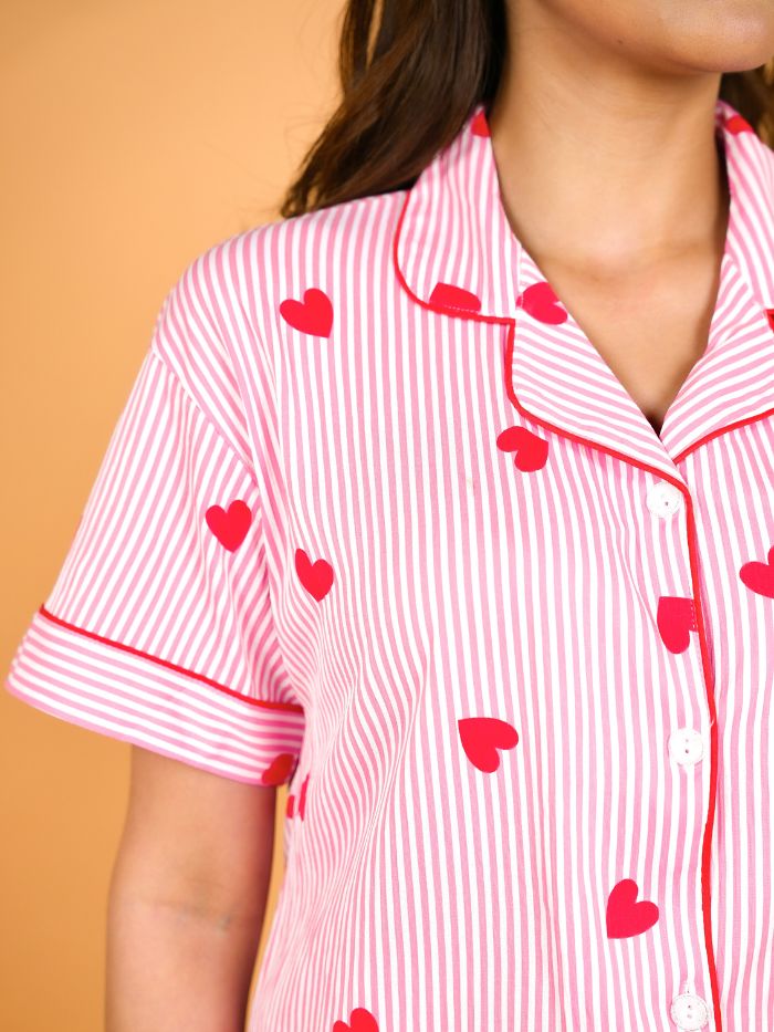 Sweetheart Soft Stripe Nightsuit Set