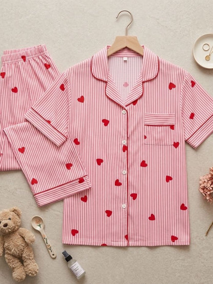 Sweetheart Soft Stripe Nightsuit Set