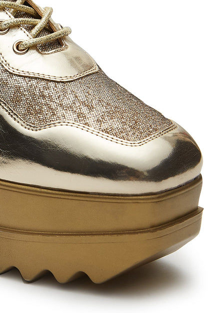 Metallic Mela Wedge Sneakers