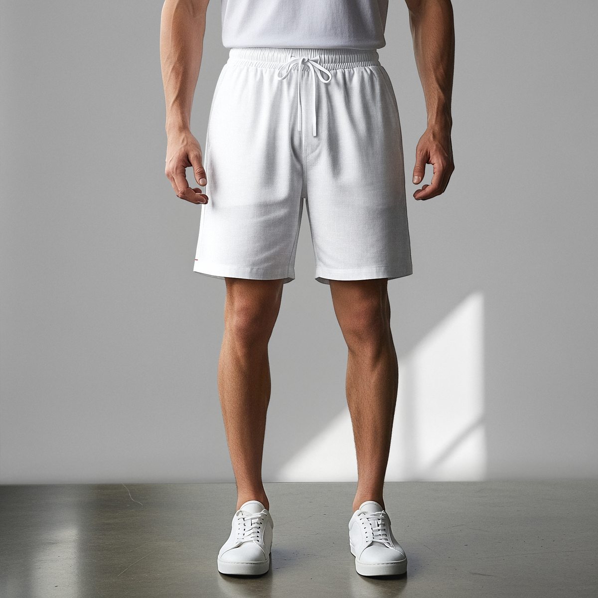 Men's Linen Blend Shorts - White