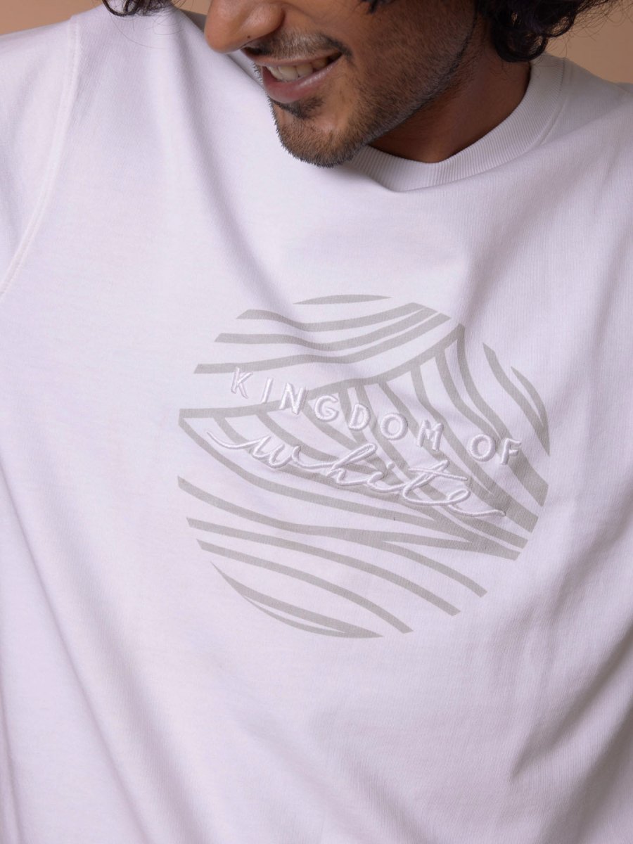 White Crew Neck Emblem Pullover | Kingdom Of White at Broadway