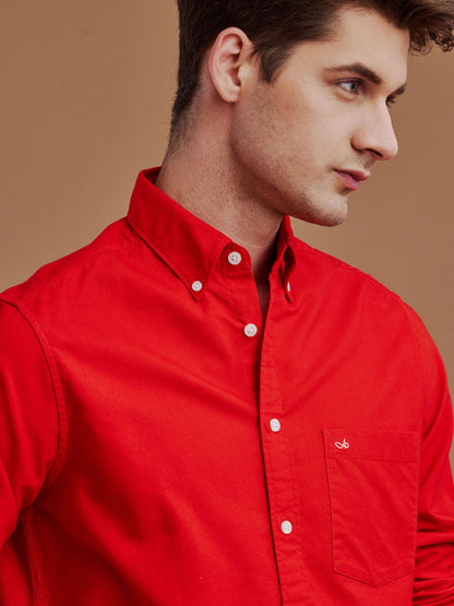 Aldeno Men Oxford Bright Red Casual Shirt (GALLY)