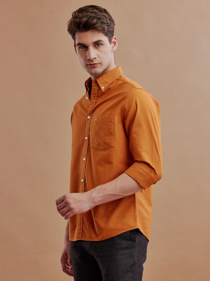 Aldeno Men Oxford Mustard Casual Shirt (GULIA)