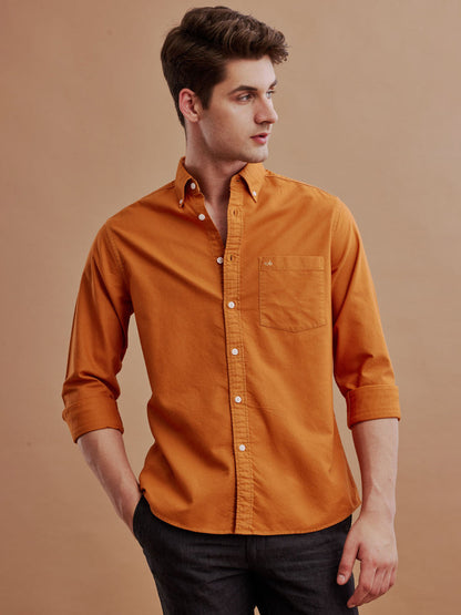 Aldeno Men Oxford Mustard Casual Shirt (GULIA)