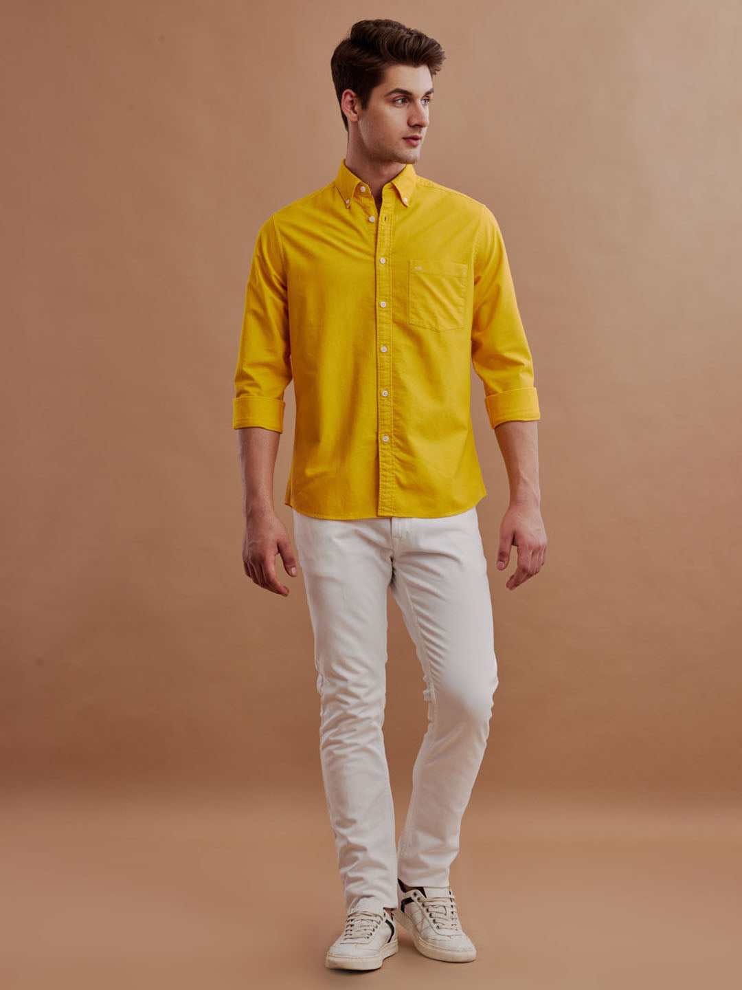 Aldeno Men Oxford Yellow Casual Shirt (GOLDY)