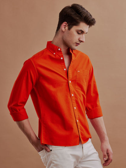 Aldeno Men Oxford Bright Orange Casual Shirt (GESTO)