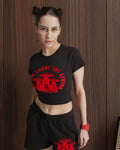 Cosmic Intruder Crop - Black | Crazy Mosquitoes at Broadway